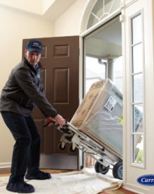 carrier tech bringing unit inside